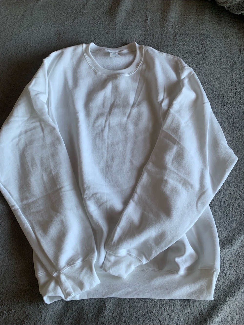 Port and Company White Crewneck Sweatshirt - Men's Plain Pullover